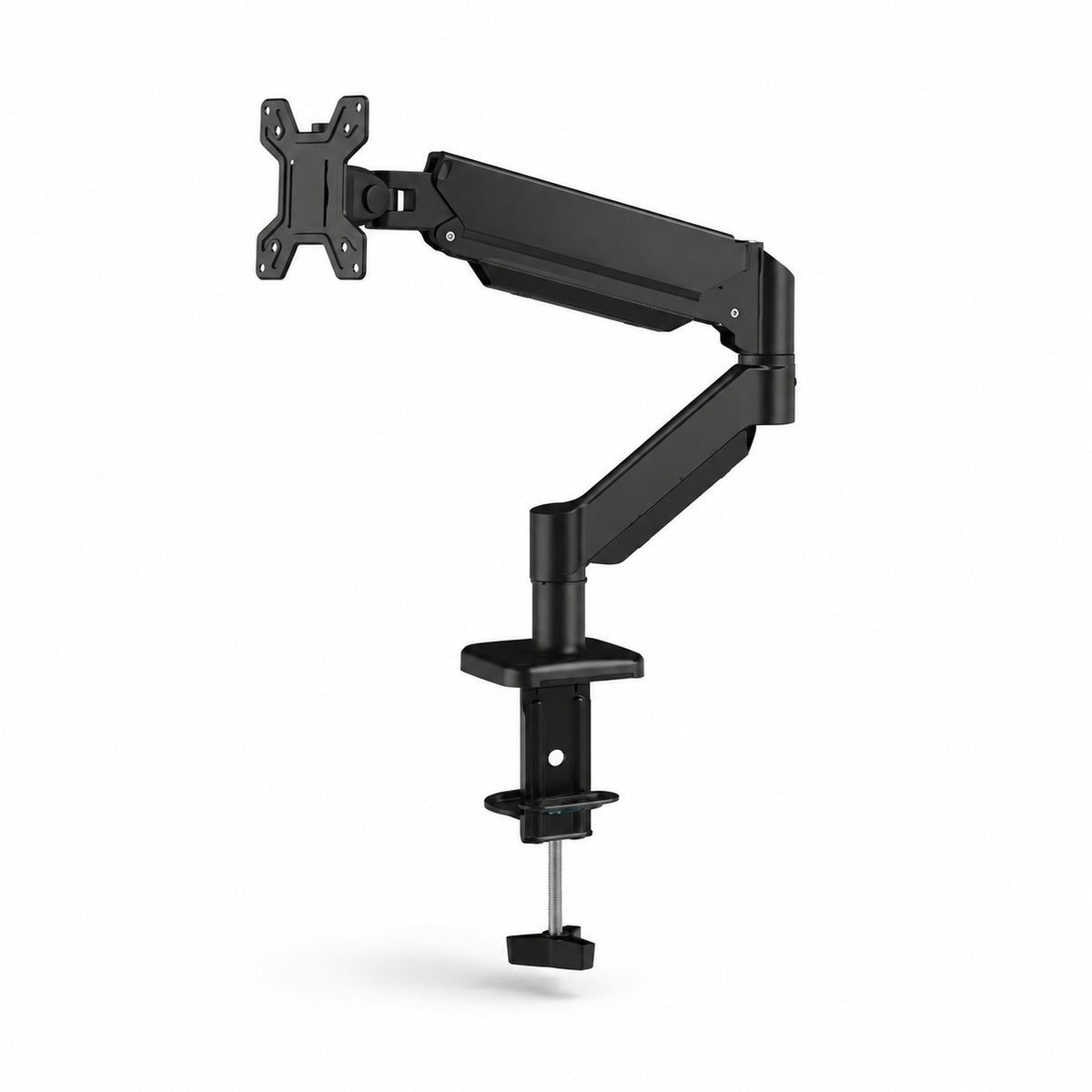 Bras articulé moniteur ERGOΛ Axis noir, fixation pince C, support VESA, fond blanc