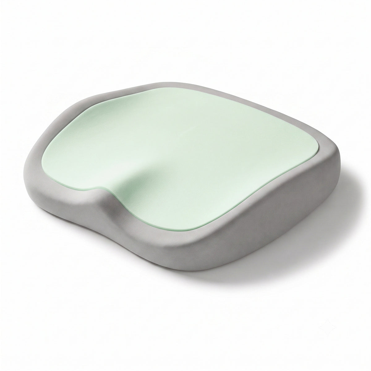 Coussin ergonomique ERGOΛ Cloud Memory, coloris Vert, mousse mémoire anatomique, découpe coccyx, fond blanc