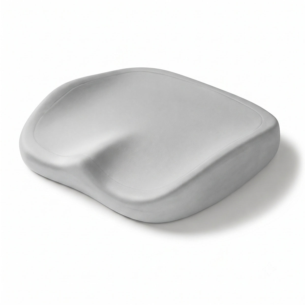 Coussin ergonomique ERGOΛ Cloud Memory, coloris Gris, mousse mémoire anatomique, découpe coccyx, fond blanc