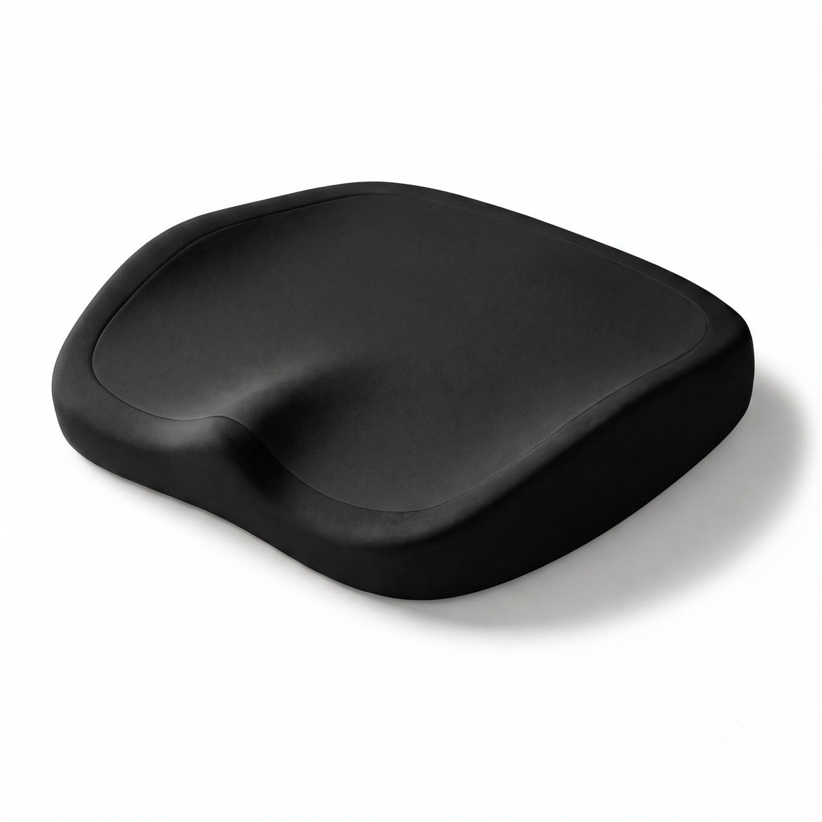 Coussin ergonomique ERGOΛ Cloud Memory, coloris Noir, mousse mémoire anatomique, découpe coccyx, fond blanc