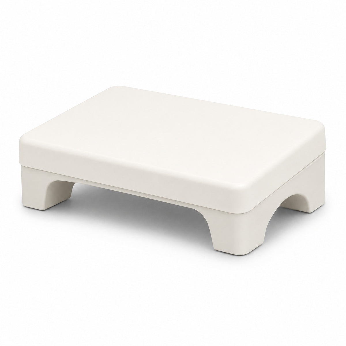 Repose-pieds ERGOΛ Rest Grip, dessus blanc ardoise avec base blanche, structure polypropylène, arceau de bascule, surface rembourrée, fond blanc